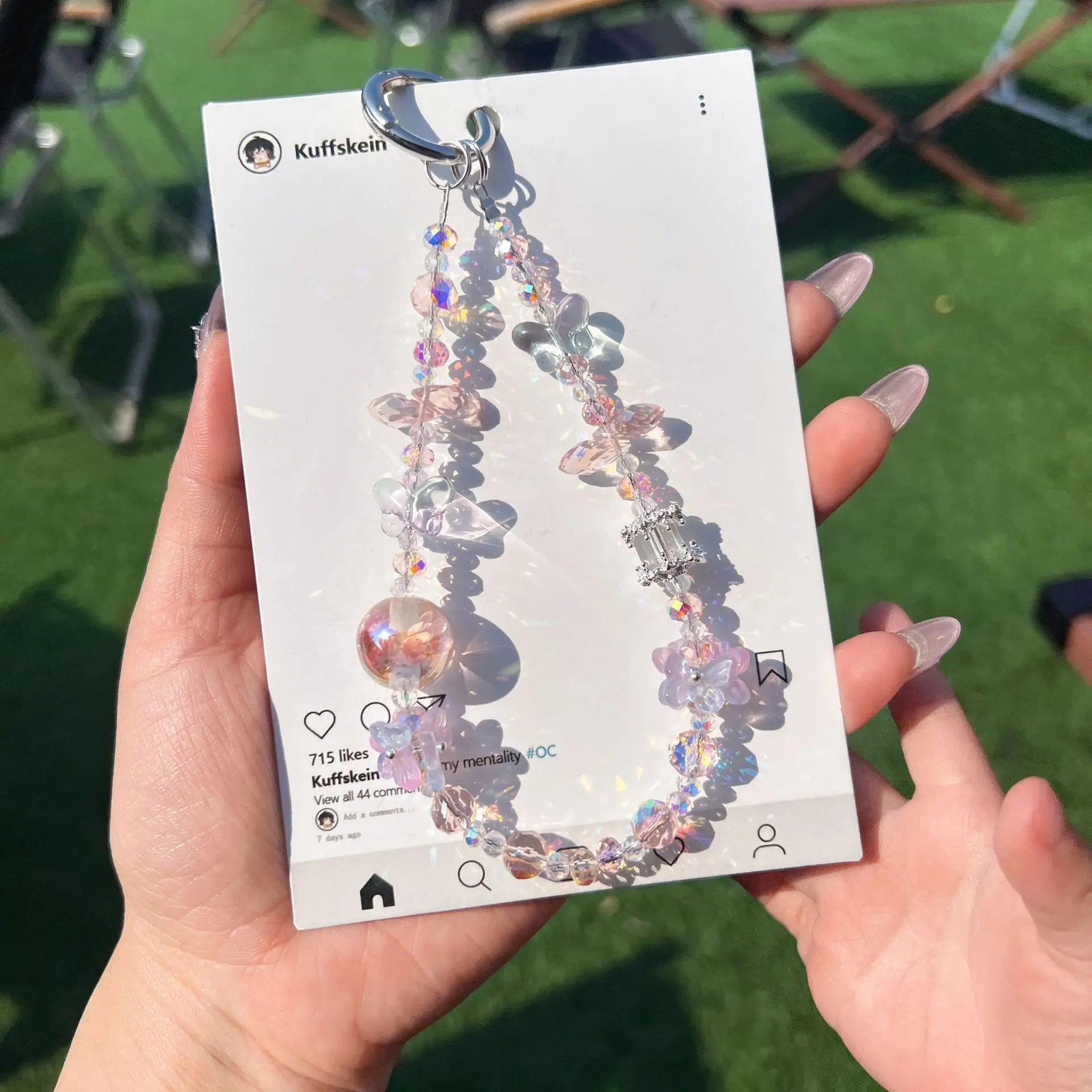 

For Niche Mobile Phone Chains Wrist Crystals Bag Pendants Fashionable Pendants Beaded Keychains Universal Lanyards Agate Lanyard