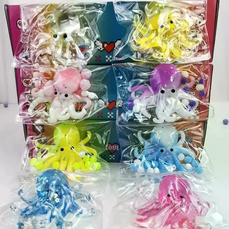 1Pcs Simulation Octopus Stress Relief Slow Rebound Toys Ocean Octopus Squeeze Fidget Toy Stretchable Sensory Decompression Gift