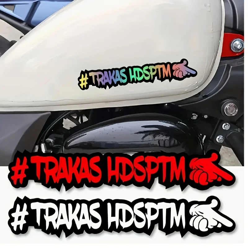 1 unidade holográfica " # Adesivo TRAKAS HDSPTM" para decoração de estilo de motocicleta de carro estilo de rua - acessório de decalque temático