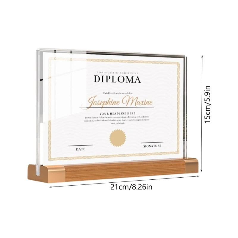  Modern Clear A 5 Document Holders Tabletop Display Menu Stand With Golden Metal Base Design For Offices And Showrooms