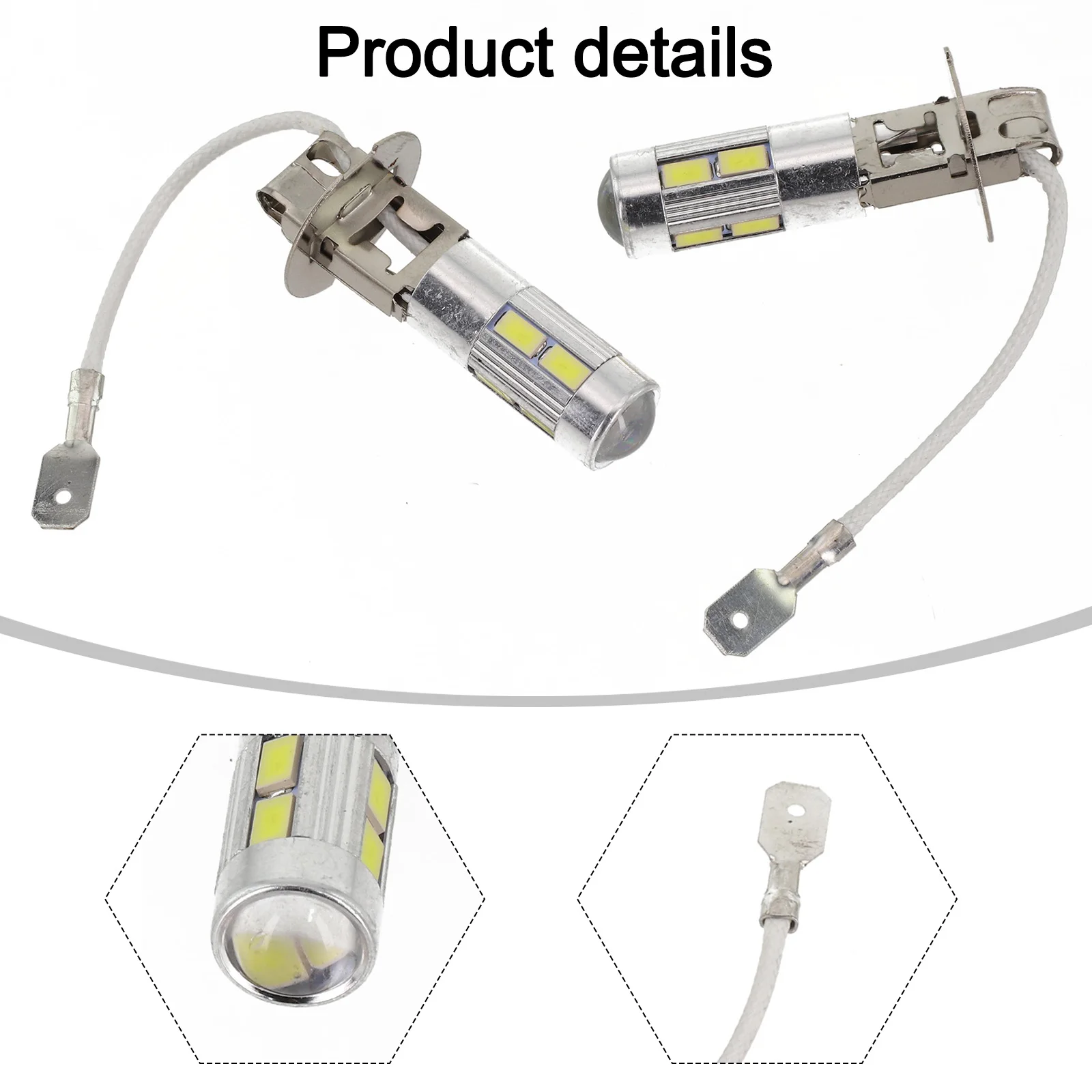 2 ชิ้น H3 50W 6000K 1200Lumens ​   หลอดไฟ LED รถยนต์กําลังสูง White COB Led Technoloty LED Chip Car Light Gadgets อายุการใช้งานยาวนาน