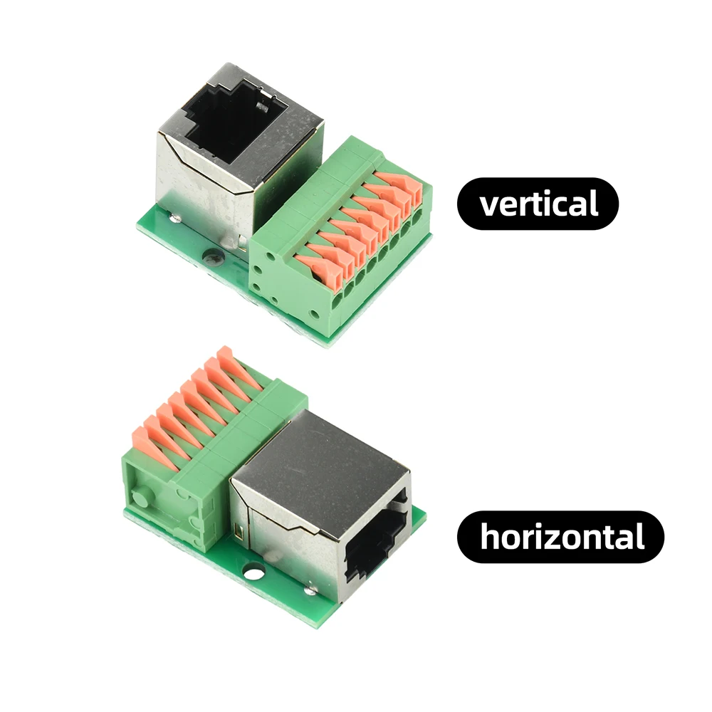 RJ45 Ethernet Port Adapter Board 8P Vertical Horizontal Network Interface Converter PCB Test Internet Wiring Solderless Terminal
