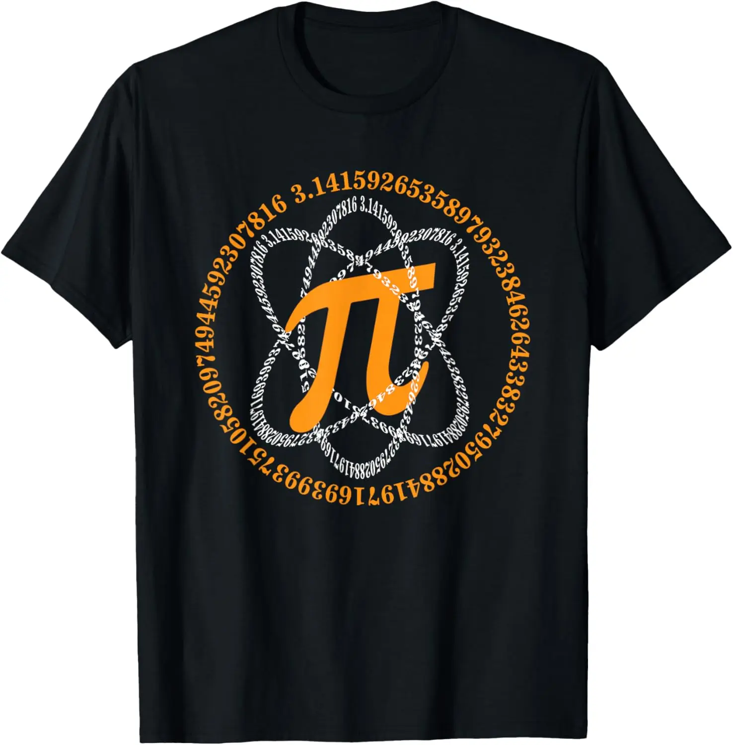 

Pi Symbol Atom Math T-Shirt Funny Science Teacher Graphic Tee Men Casual Trip