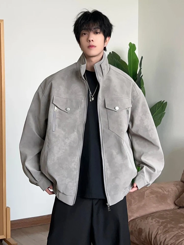 

Matte ort Biker Jaet Men's Spring Workwear Motorcycle Suit Stand Collar American Pilot Jaet Youth ular Outdoor Leisure