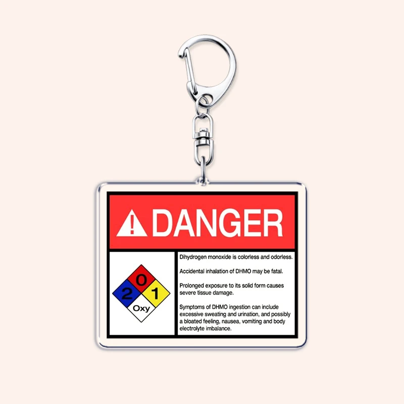 مضحك ثنائي الهيدروجين أول أكسيد المفاتيح بوس كيرينغ ل اكسسوارات حقيبة المياه العلوم H2O مفتاح سلسلة خاتم المشجعين الأصدقاء الهدايا #4