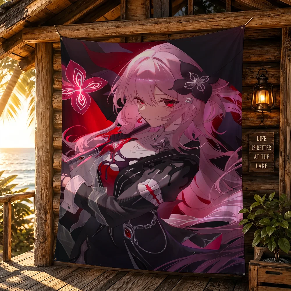 Honkai Star Rail March 7th Evernight flag Campsite Atmosphere Hanging Banner Outdoor Garage Party Decor Advertising