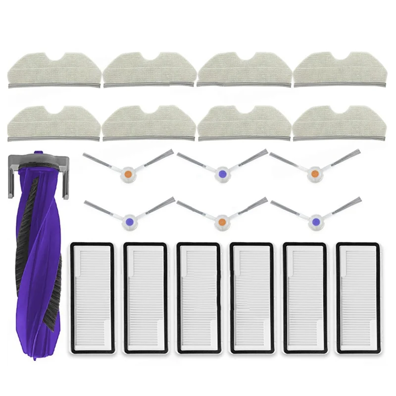 A25U Kit Of Main Roller Brush Side Brush HEPA Filter Mop Pad Accessories For Narwal Freo X Plus Robot Vacuum Cleaner