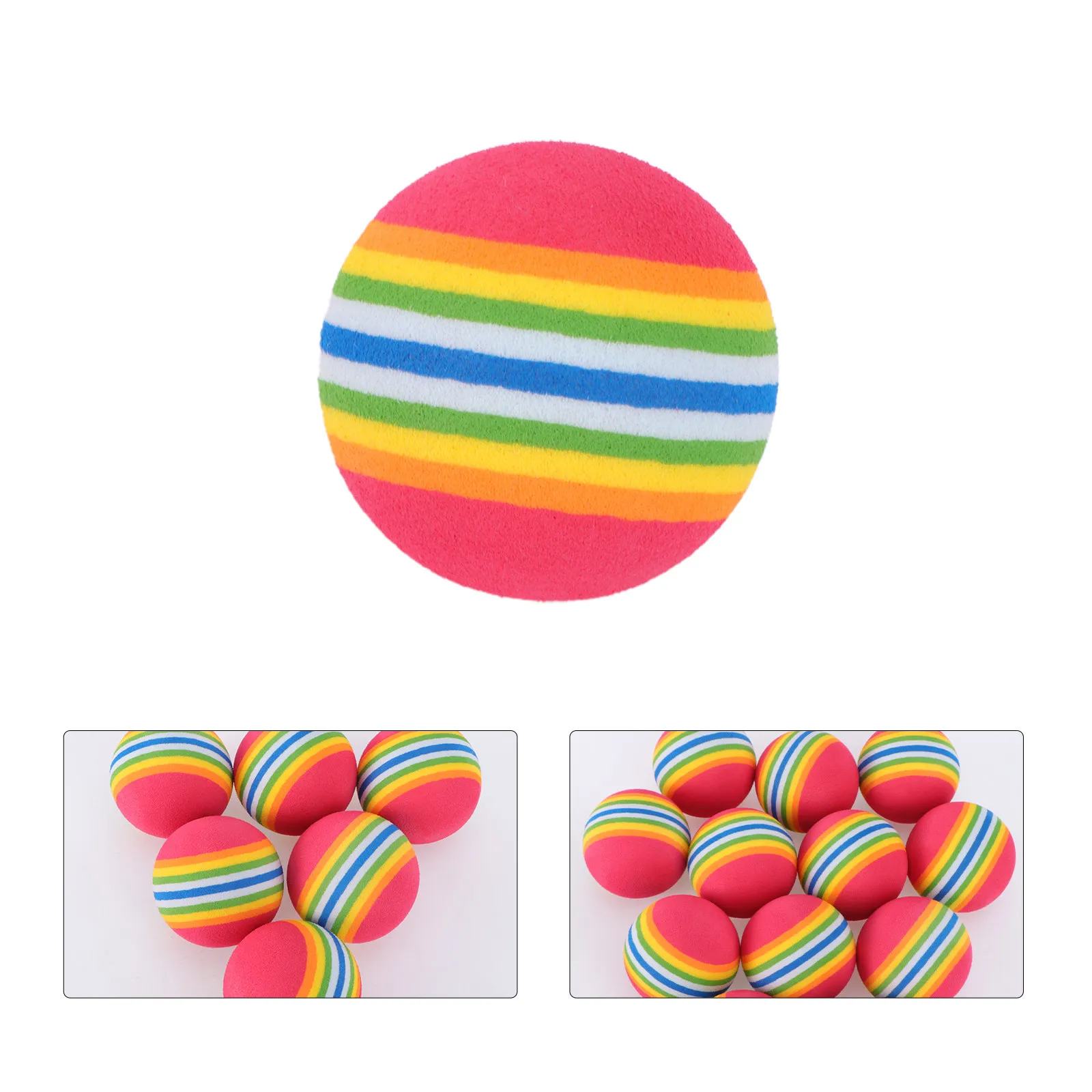 

25Pcs Rainbow Eva Training Ball Soft Light Flexible Indoor Practice Sponge Ball for Approach Shot Safety Colorful