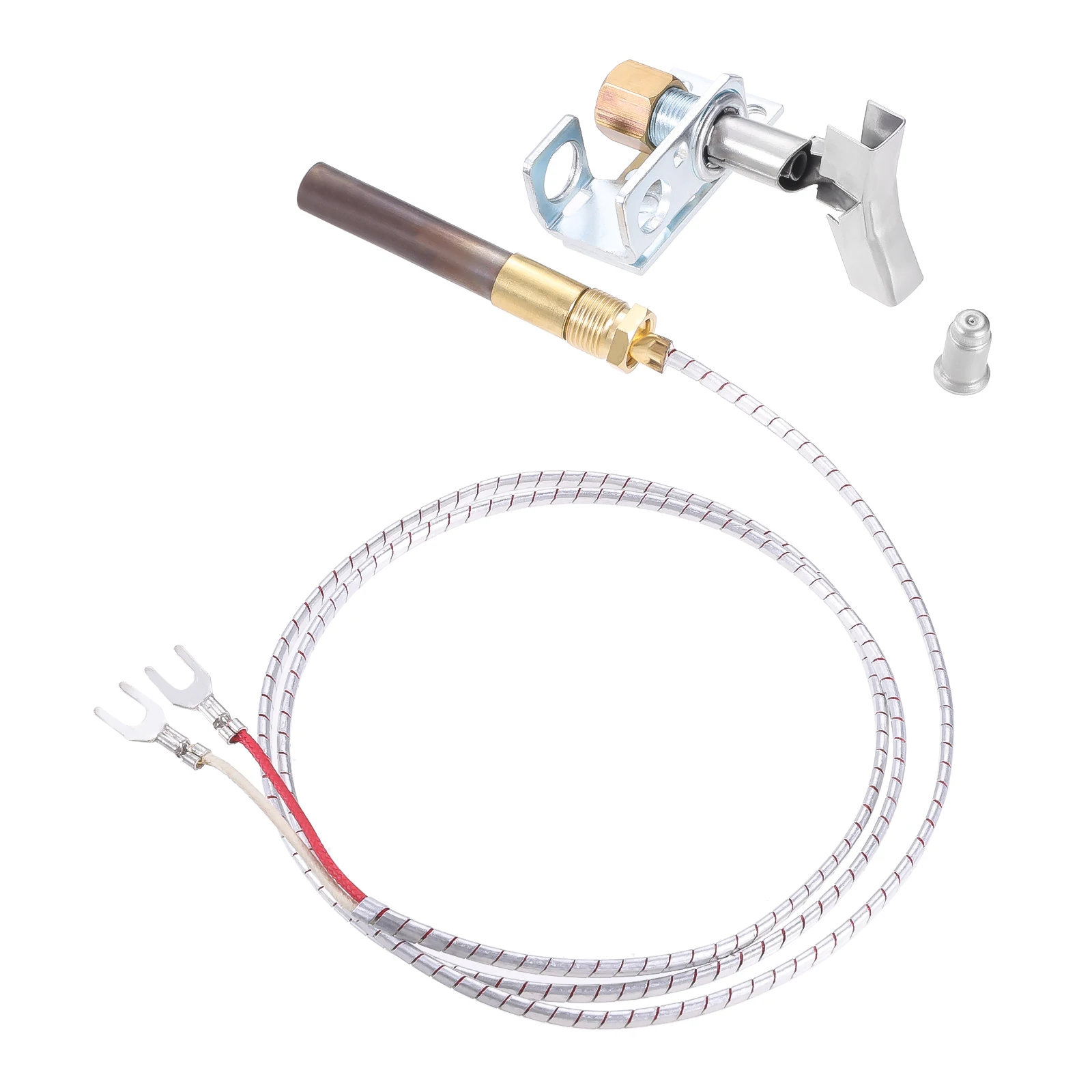 1Pc 750mv Thermopile Set Replacement for Deep Fryer AA Cater Truck Pilot Burner with Natural Gas Propane Gas Pilot Orifice