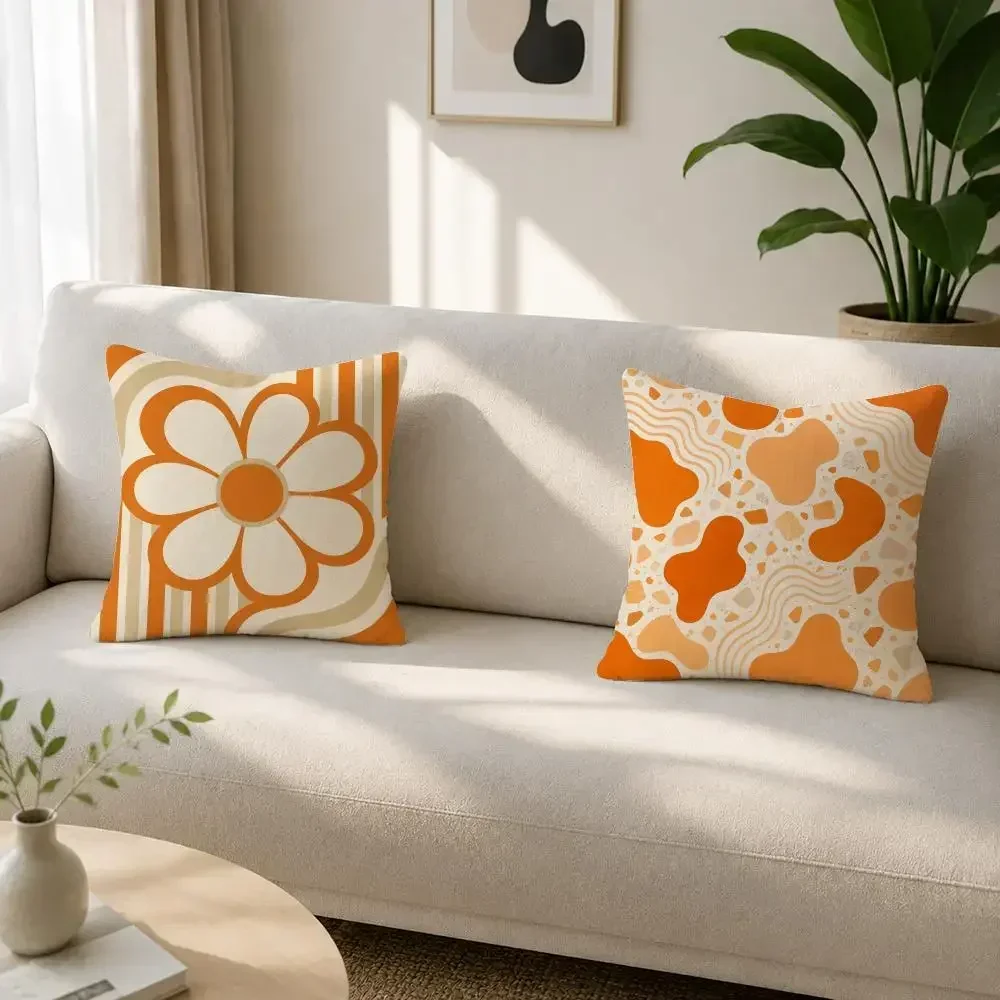 Set of 4 Decorative Throw Pillow Covers for Sofa Couch Home Decor Accent Pillows Square Cushion Covers18x18 inch