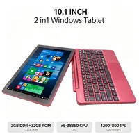 Detachable 10.1' Windows T10 Laptop Tablet, Intel X5-Z8350, 2GB DDR 32GB ROM HD IPS Screen Dual Camera, HDMI-Compatible 2