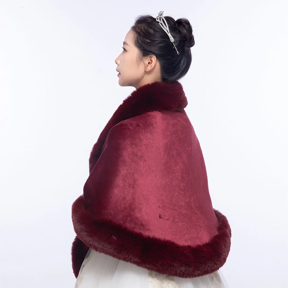 Imagem -06 - Capa de Caxemira Falsa para Mulheres Capa Fofa Frio Suave Pele Artificial Nobre Vestido de Noite Xale Poncho para Namoro Cabolsa de Inverno Elegante