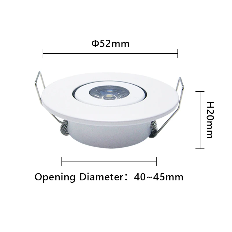 6pcs Led Mini Downlight 1W 3W Dimmable Spot Light Recessed Lamp AC85-265V Ceiling Light Aluminium 52mm With Driver image 3