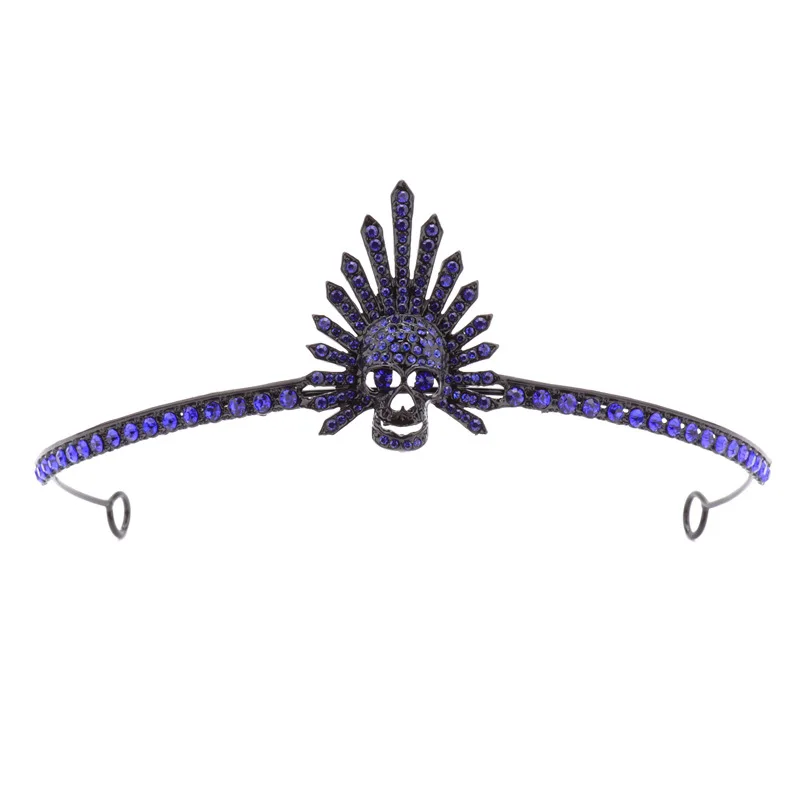 

Original Gothic Crown Black Skull Hair Accessories Queen Crown Witch Headband Halloween Costume Party Decoration