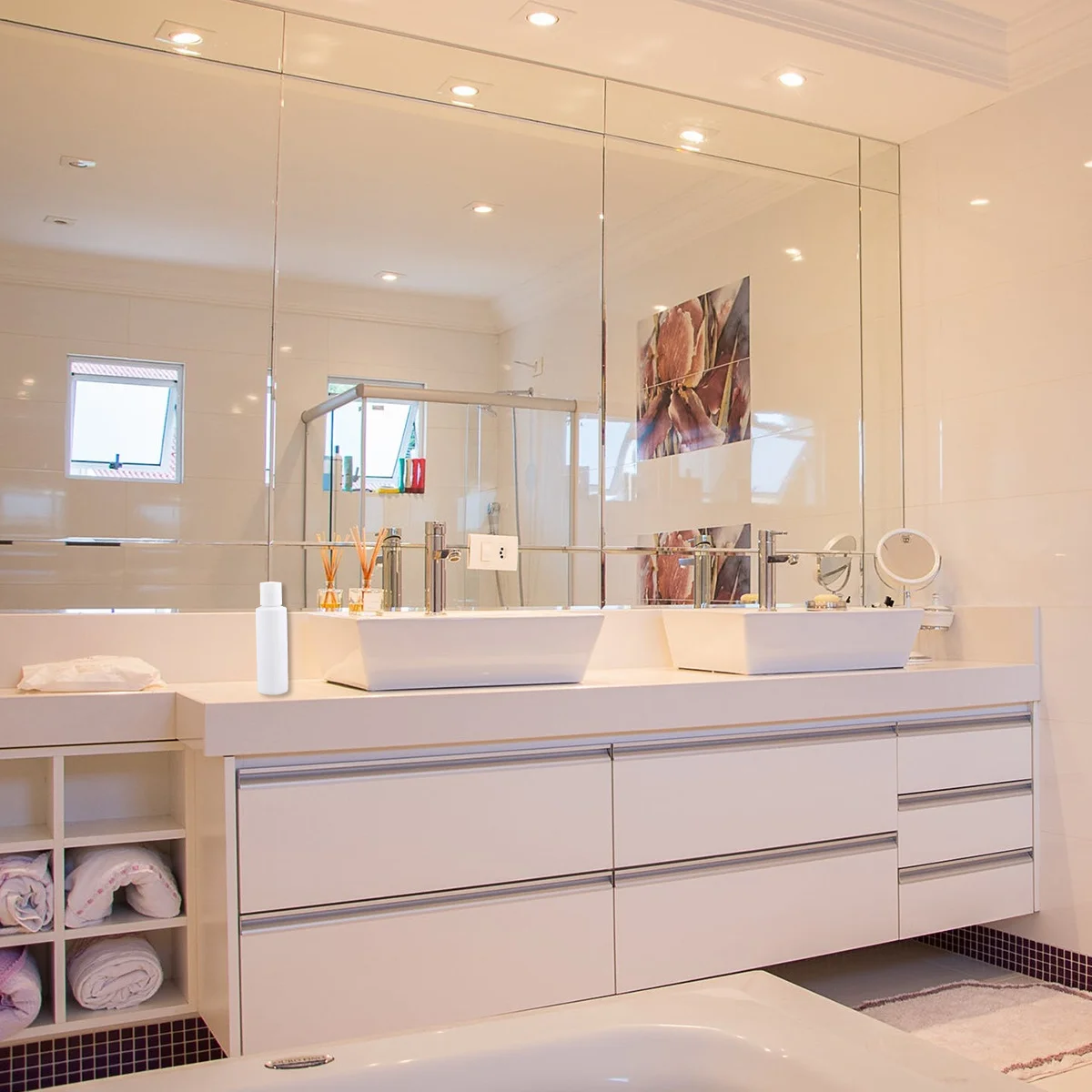 

10Pcs Flat Shoulder Travel Bottle Set 100ml Portable Dispensing Bottles Press Design Leak Proof for Shampoo