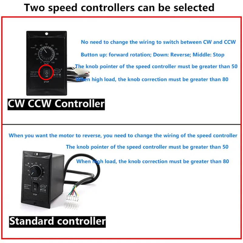 120W Micro AC Motor 110v 220v Single Phase Asynchronous Motor Gear Motor 15mm Motor Shaft+ Speed Controller 50/60hz CW CCW
