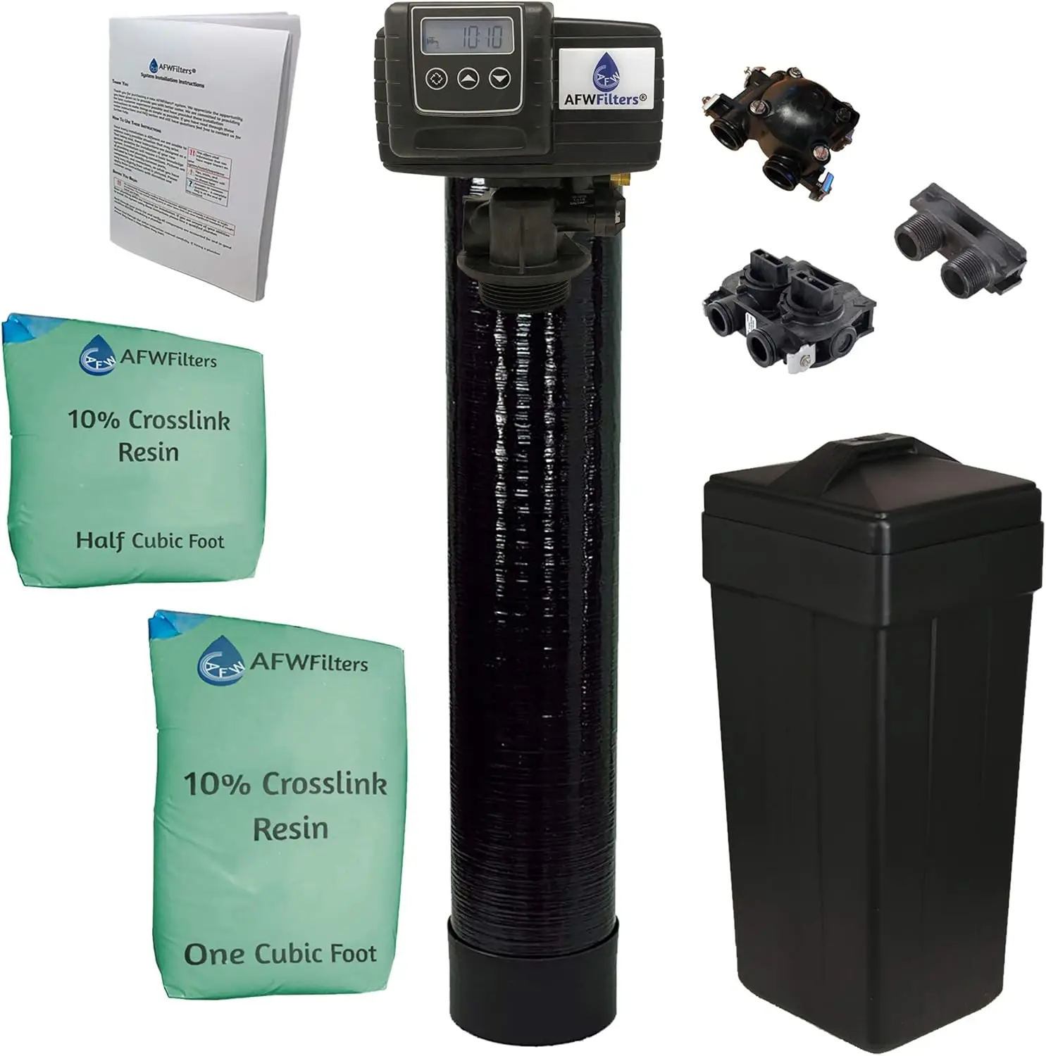 Built Fleck 5600SXT 48,000 Grain Water Softener with Upflow Carbon Filter (10% Resin with Carbon) FLEX LINE ADAPTER INCLUDED