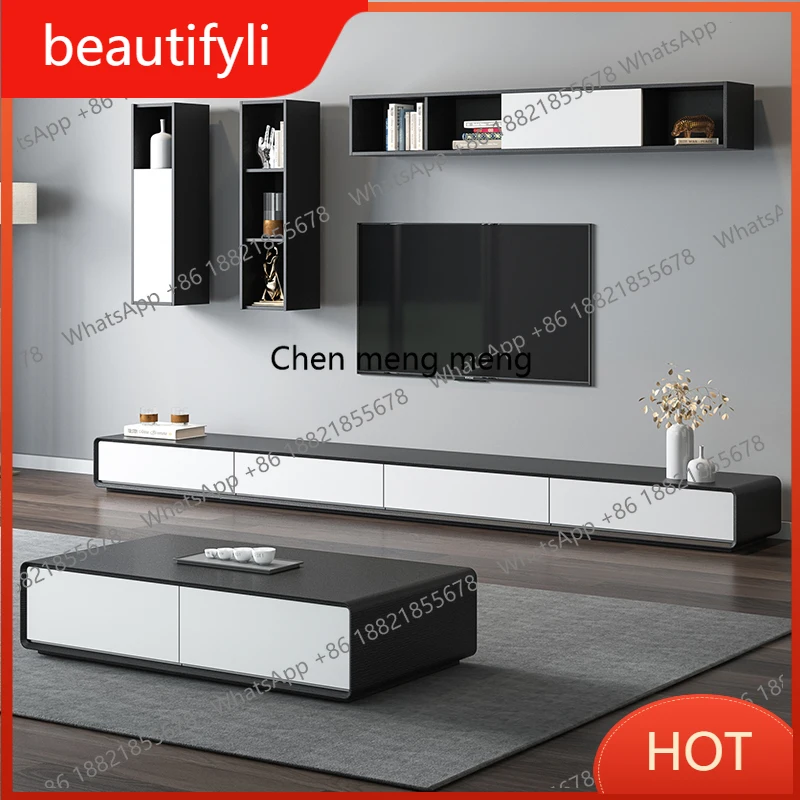 

Тумба под телевизор в скандинавском стиле zj6660: Современная, простая, универсальная мебель для гостиной, роскошный шкаф для развлечений и хранения.