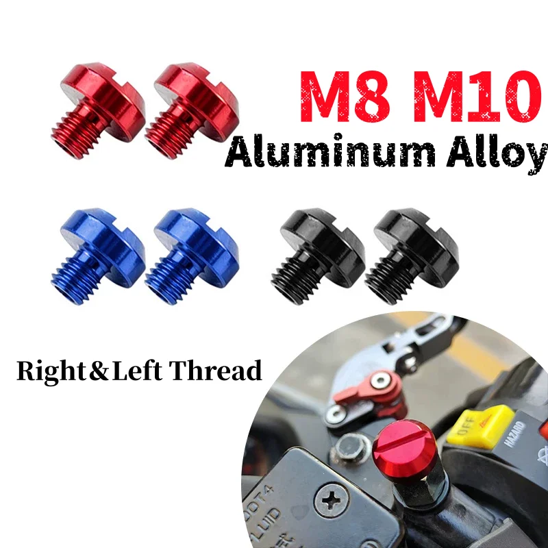 M8 M10 Aluminum Alloy Right＆Left Thread Slotted Mototcycle Rearview Mirror Hole Plug Screw Rearview Mirror Anti-Rust Holder