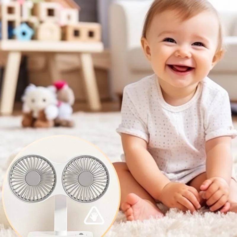 مروحة هواء تبريد مزدوجة الرأس من شاومي-يوبين ، قابلة لإعادة الشحن ، 4 سرعتان ، قابلة للتعديل ، مروحة سيارات ، منزل ، خارجي ، سيارة ، أجهزة كهربائية