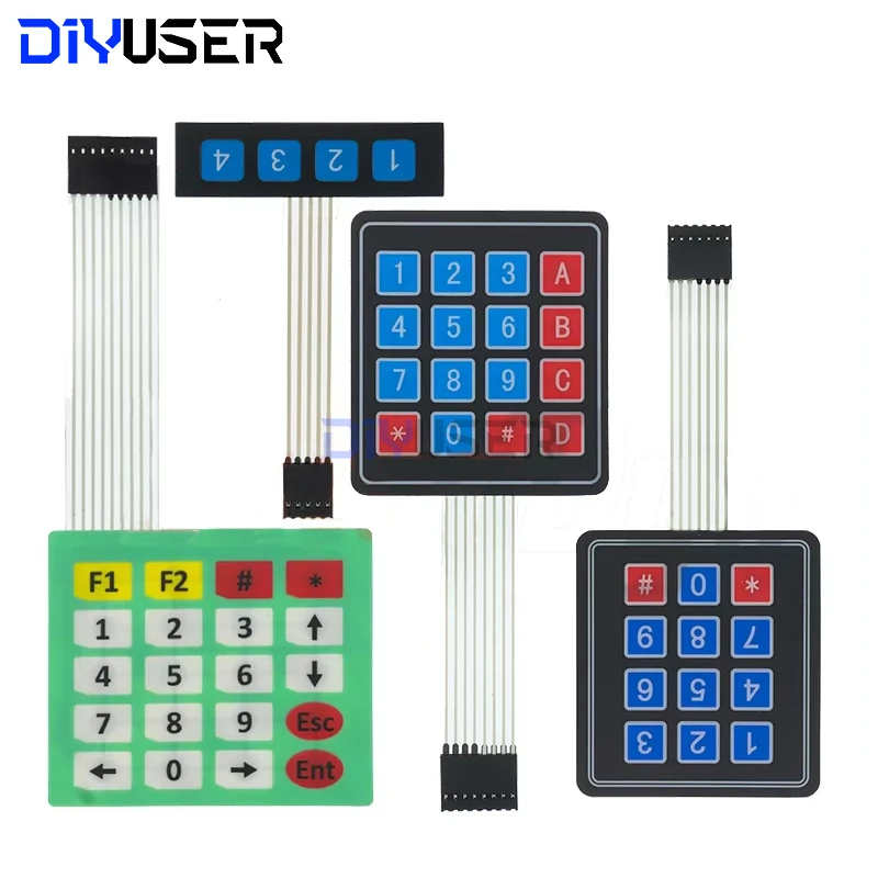 4 12 16 20 Key Button Membrane Switch 1x4 3x4 4x4 4x5 Keys Matrix Array Keyboard Keypad Control Panel DIY Kit For Arduino