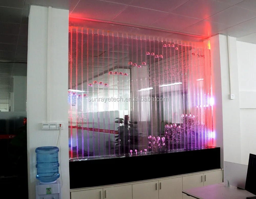 Panel Pembatas Layar Dinding Gelembung Air Akrilik Programmable H6*W6ft untuk Kantor