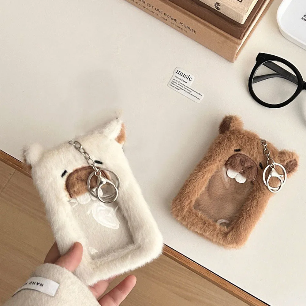 Cartoon Cute Star Chasing Pendant Storage Card Bag ID Credit Case Protector Case Photo Card Holder Keychain Plush Card Cover