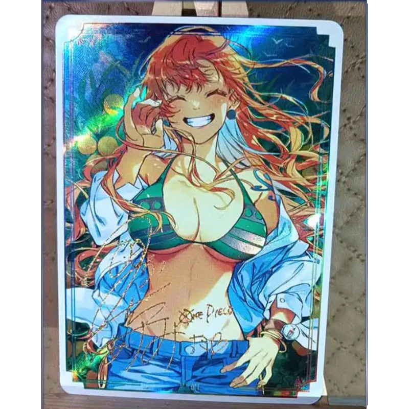 ONE PIECE Anime Characters Nami Sakurajima Mai DIY Bronzing Texture Homemade Game Toys Collection Card Christmas Birthday Gift