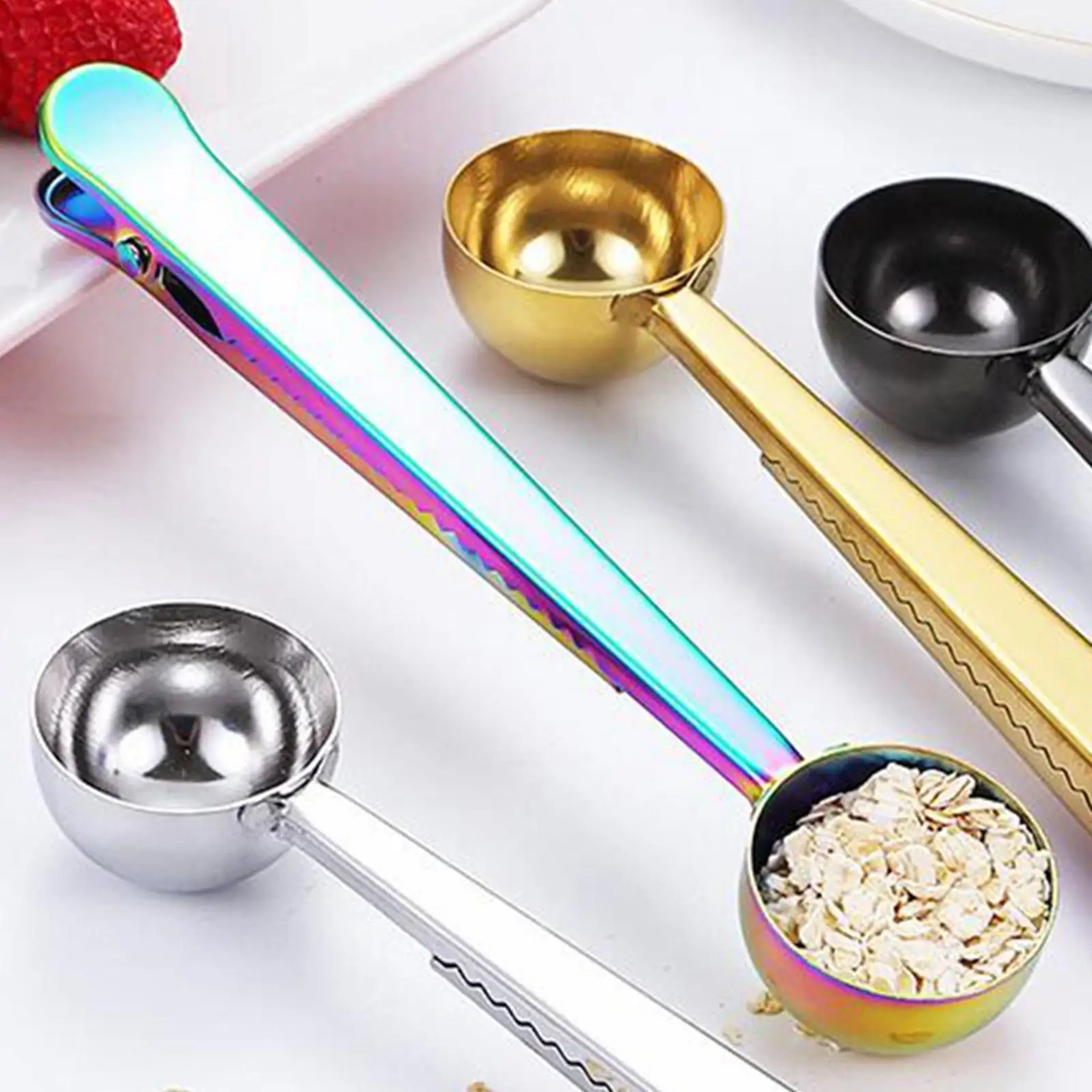 Kaffee löffel mit Verschluss clips Multifunktions-Espresso löffel für Protein pulver,