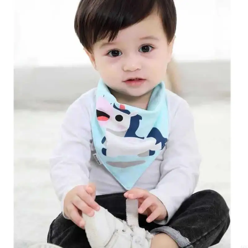 A5YC 5 Pcs 아기 수유 Drool Bibs 삼각형 스카프 용 타액 수건 두건 부드러운 면화 Bibs 조정 가능한 스냅 버튼 Burp Clo