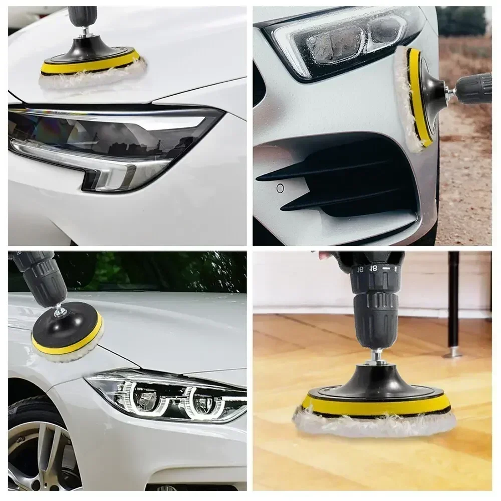 5Pcs 3 4 5 Inch Polishing Kit Car Polishing Pad Car Waxing Sponge Disk Wool Wheel Auto Paint Care Polisher Pads Car Gadget