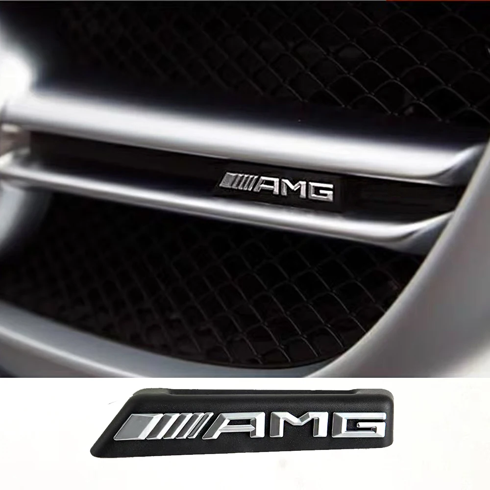 1Pc Car Sticker AMG Emblem Front Grille Badge for  Mercedes benz A B C E Class W176 W246 W203 W204 W205 W211 W212 W213 C63 E300