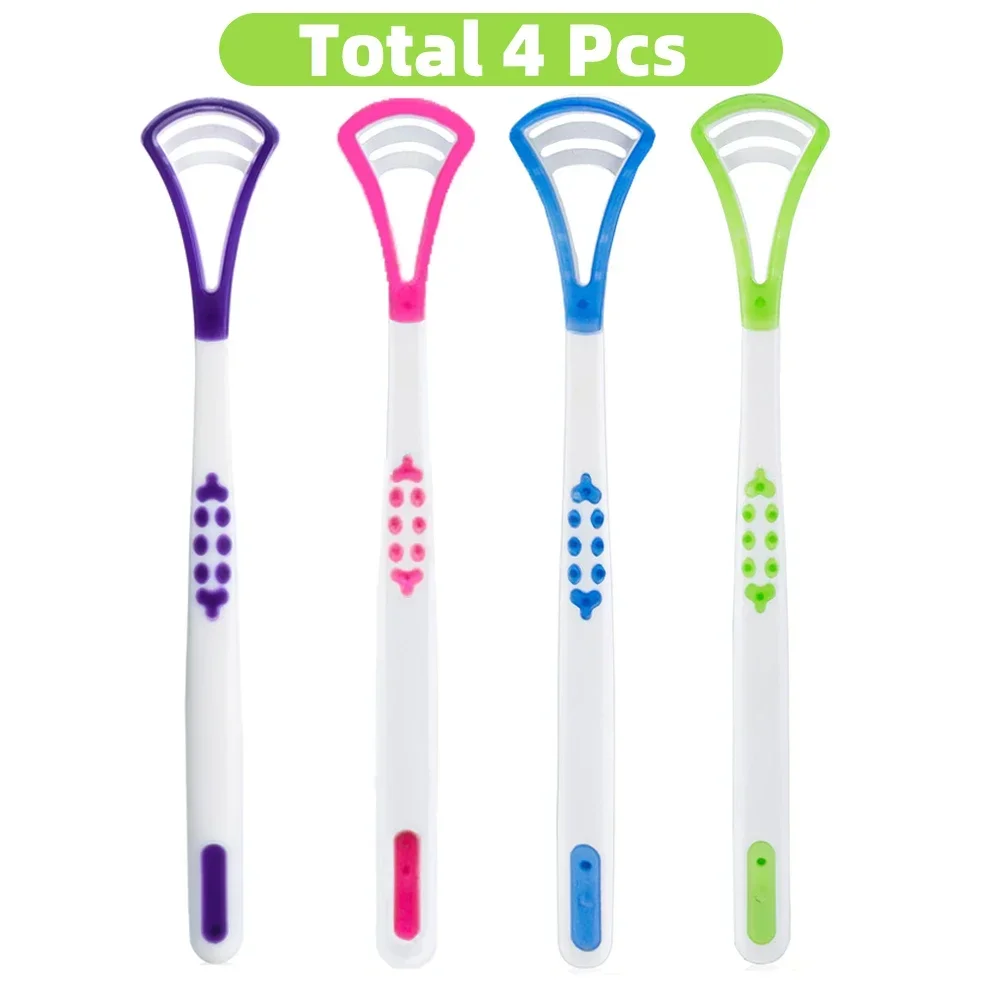 Silicone Tongue Scraper With Ergonomic Handle Double-sided Fresher Breath Tongue Cleaning Brush Oral Hygiene Tool Wholesale