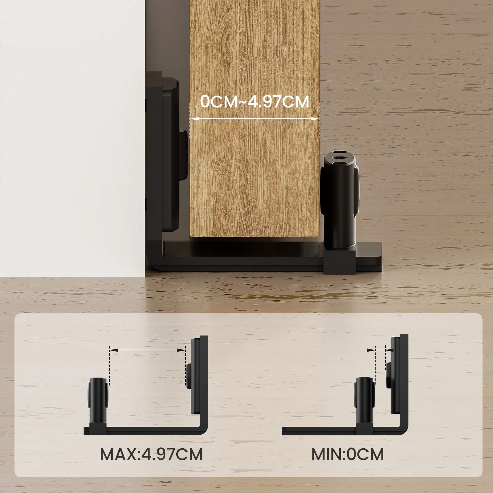 CCJH Sliding Barn Door Hardware Kit Adjustable Floor Guide Wall Door Bottom Guide 1 Pcs Easy to Install