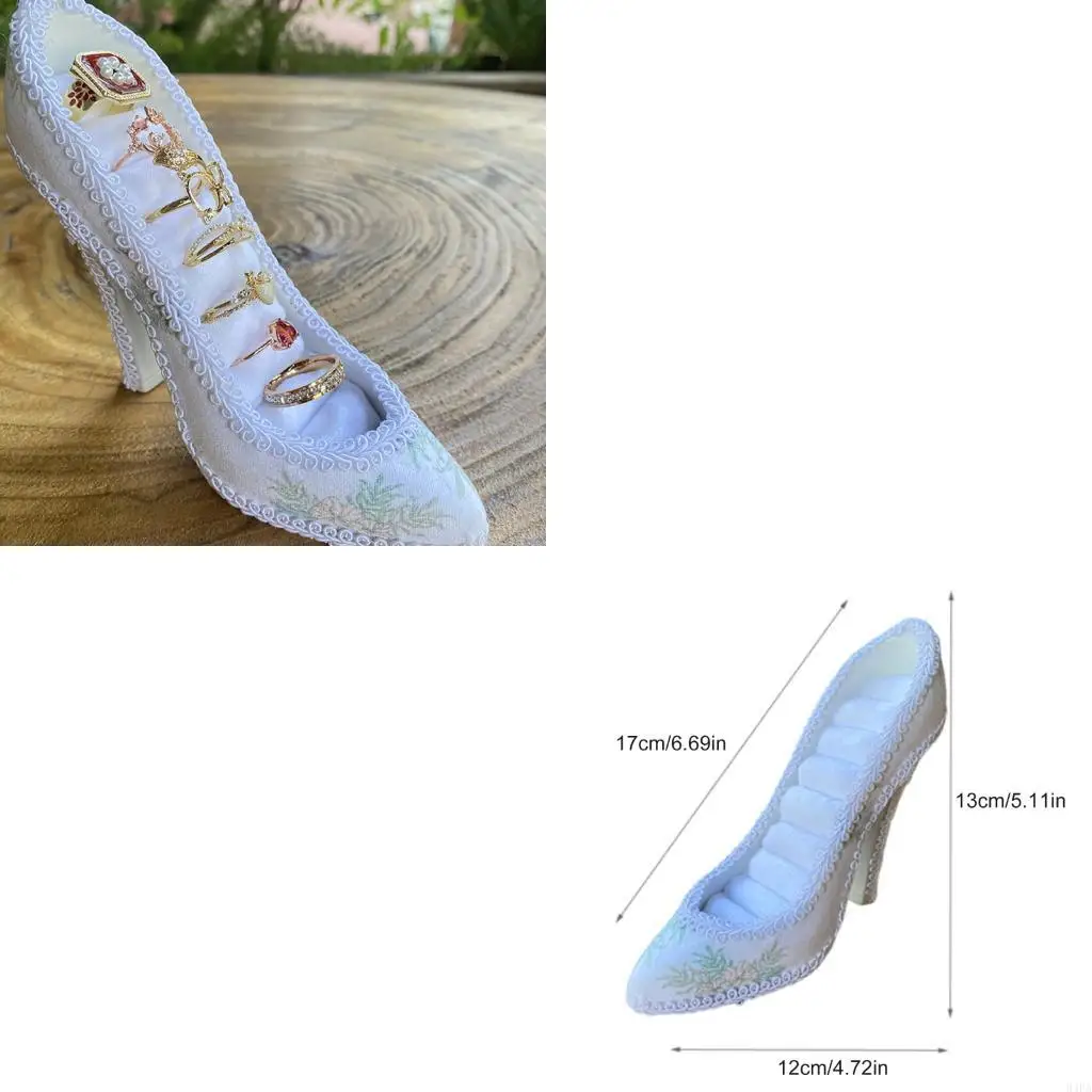 

94PA High Heeled Shoes Jewelry Display Stand Nonslip Base Holder for Earring Necklace Ring Presentation Accessories Rack