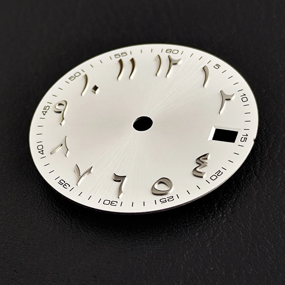 28,5 mm Durchmesser, schwarz-grünes Zifferblatt, arabisches Zifferblatt für NH35/NH36 Uhrwerk, Zubehör, Uhrenteile für Armbanduhren