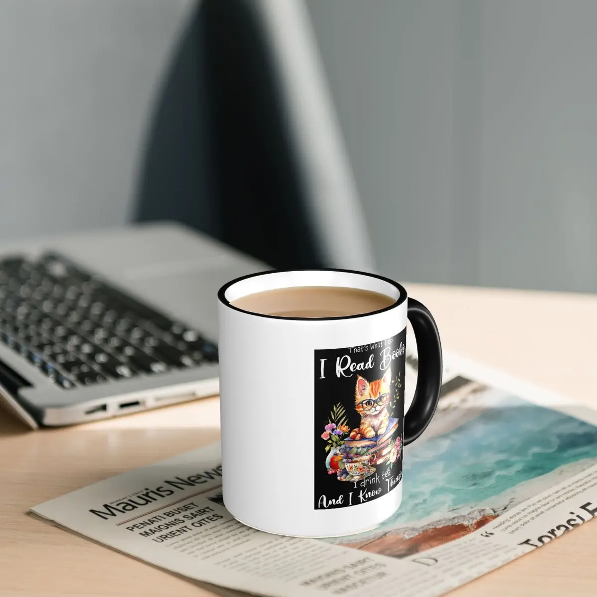 Book Tea Kitten Lovers Cat Mom Apparel That's What I Do I Read Books I Drink Tea I Know Mug Ceramic Coffee Cup Tea Mugs Milk Cup