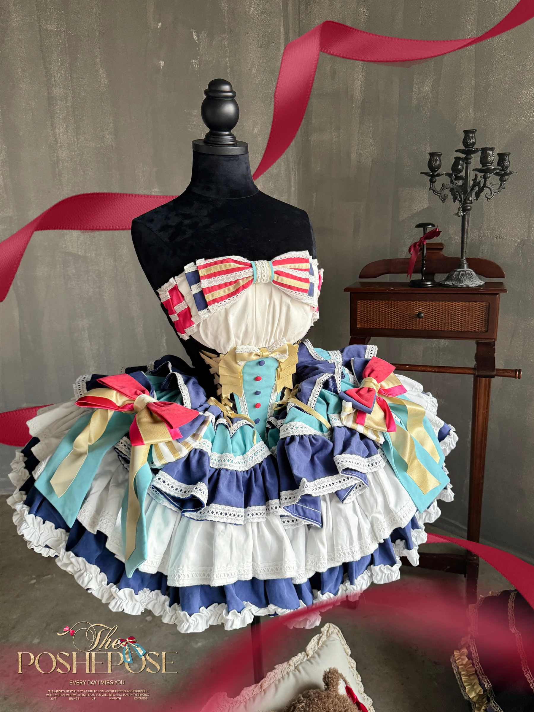 Temperamento elegante socialite princesa inchado vestido arco renda emenda cintura alta em camadas doce kawaii lolita mini bolo vestido mulher