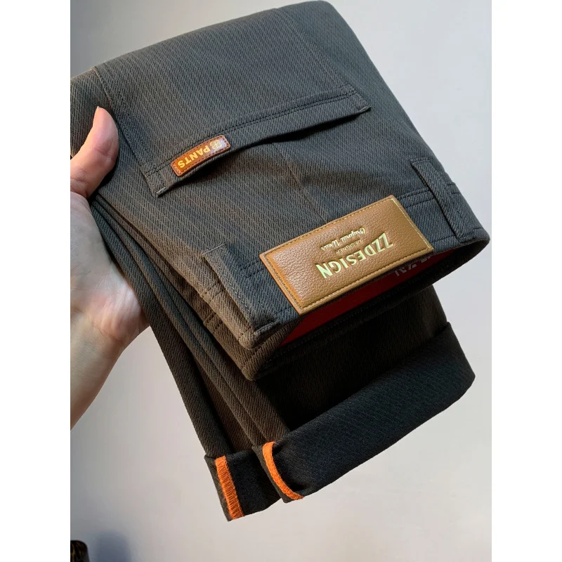 

Spring and Autumn Men's Casual Pants High-End Slim Straight Elastic Draped Straight-Leg Pants Soft Comfortable Men's Dress Pants