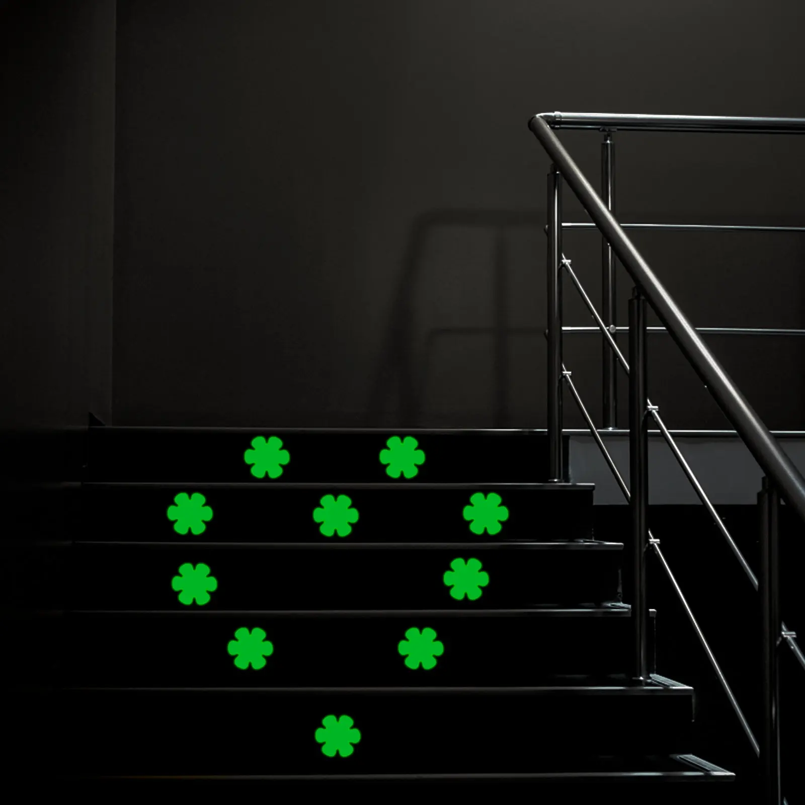 

20 Sheets Bright Fluorescent Reflective Anti-Skid Tape for Stairs Floor Steps Home Safety Non-Slip Luminous Warning Tape