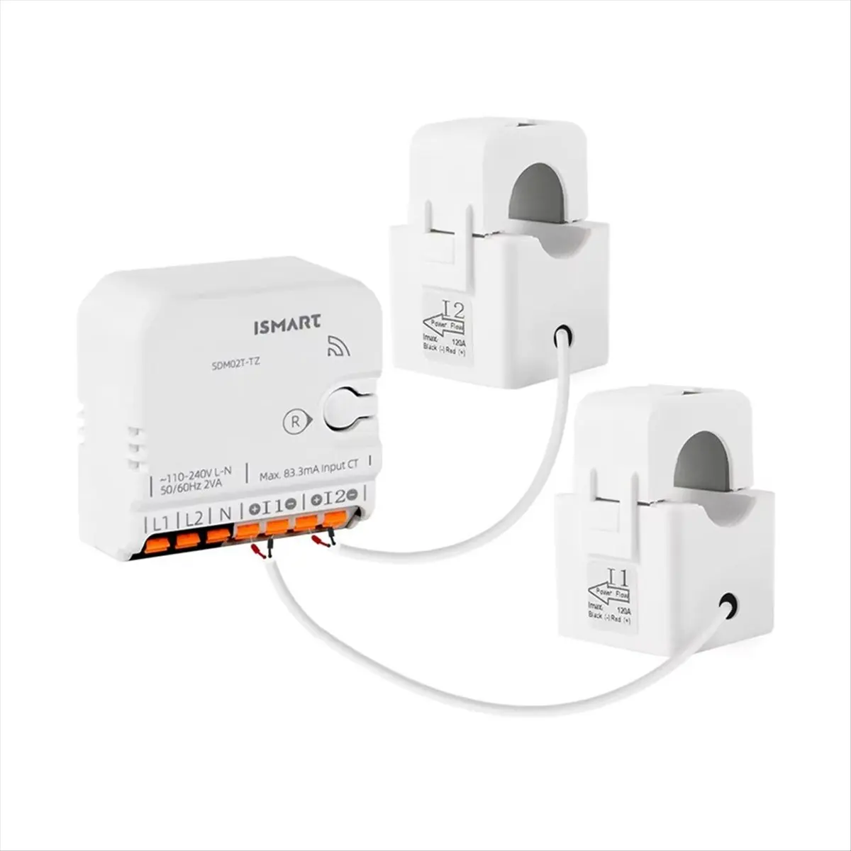 B21B Tuya Zigbee Smart Meter 2 Phase Max 120A Real-Time Power Monitoring with 2 Clamps