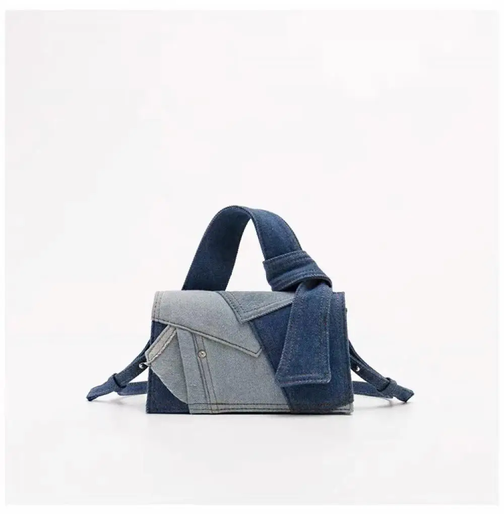 Fashion Denim Spliced Women Crossbody Bag Casual Versatile Lady Shoulder Bags Advanced Commuter New Handbags