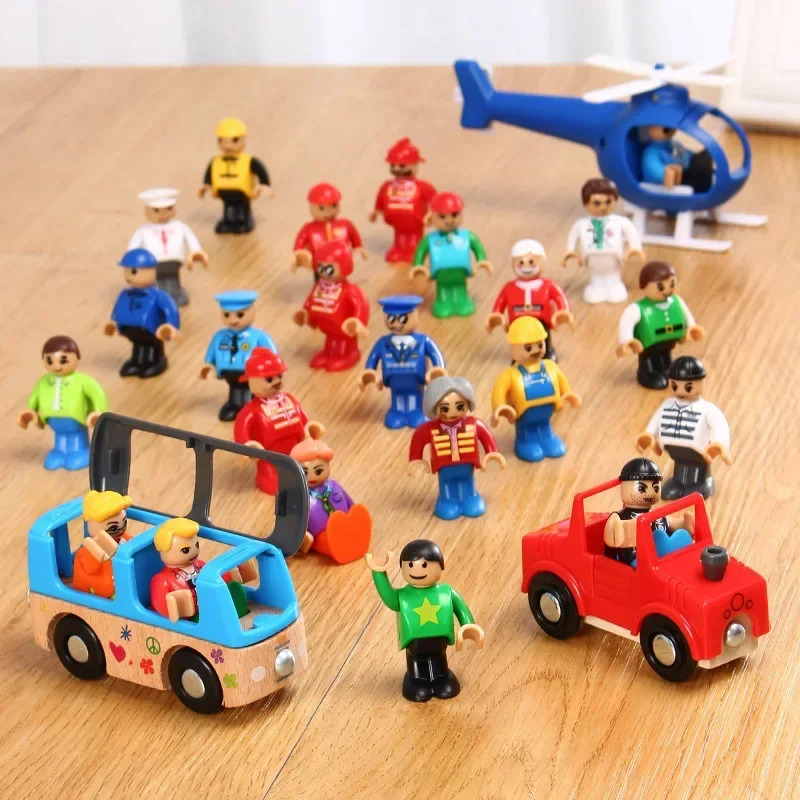 10pcs Small Man Doll Model Character Railway Accessories Cars Little Man Fit Thoma Wood Track Educational DIY Toy Kids Gifts