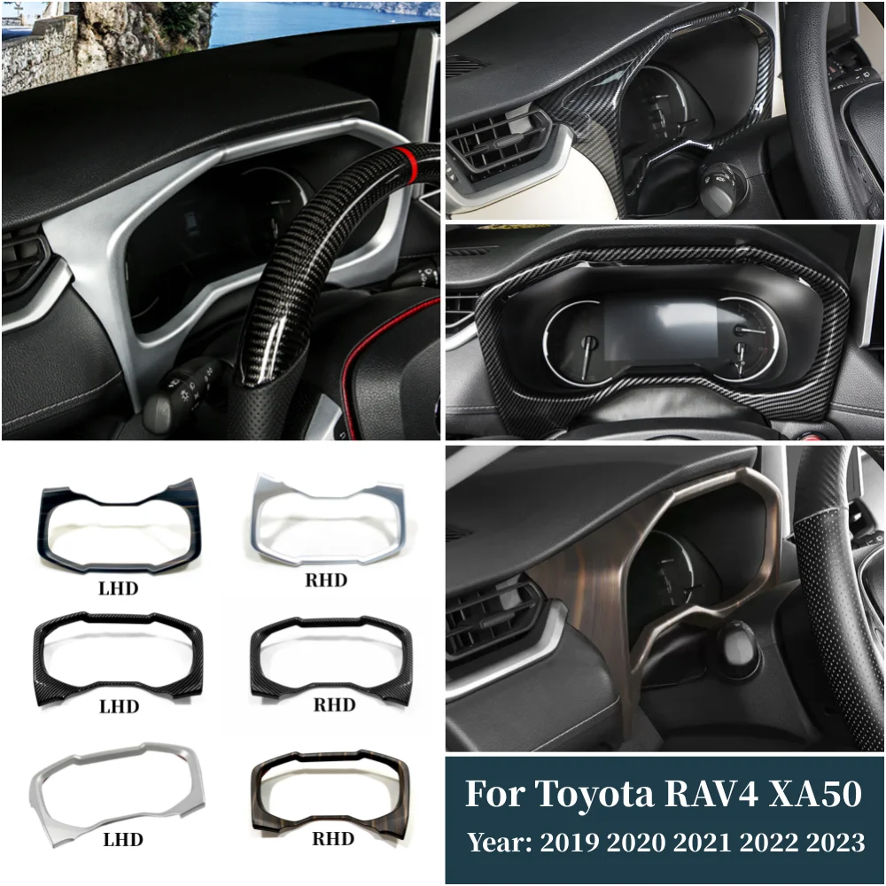 

1Pcs ABS Plastic Car Dashboard Display Speedometer Gauge Cover Accessories For Toyota RAV4 2019-2023 RAV 4 XA50 Hybrid LHD & RHD