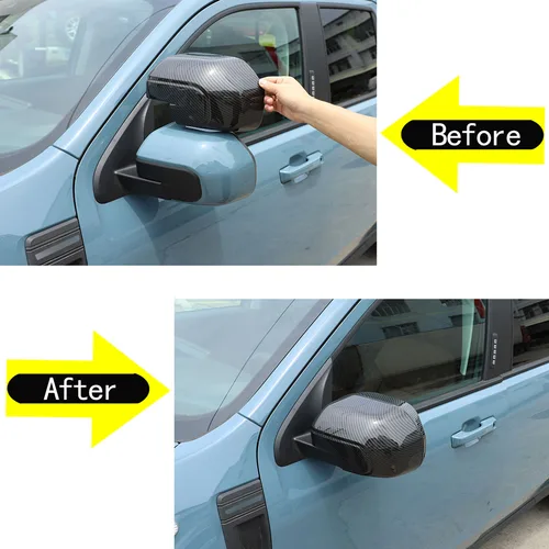 Imagen 2 del producto Cubierta embellecedora de espejo retrovisor lateral ABS para coche, cubierta de ceja antilluvia para Ford Maverick 2022 2023 2024 2025 2026, accesorios para coche