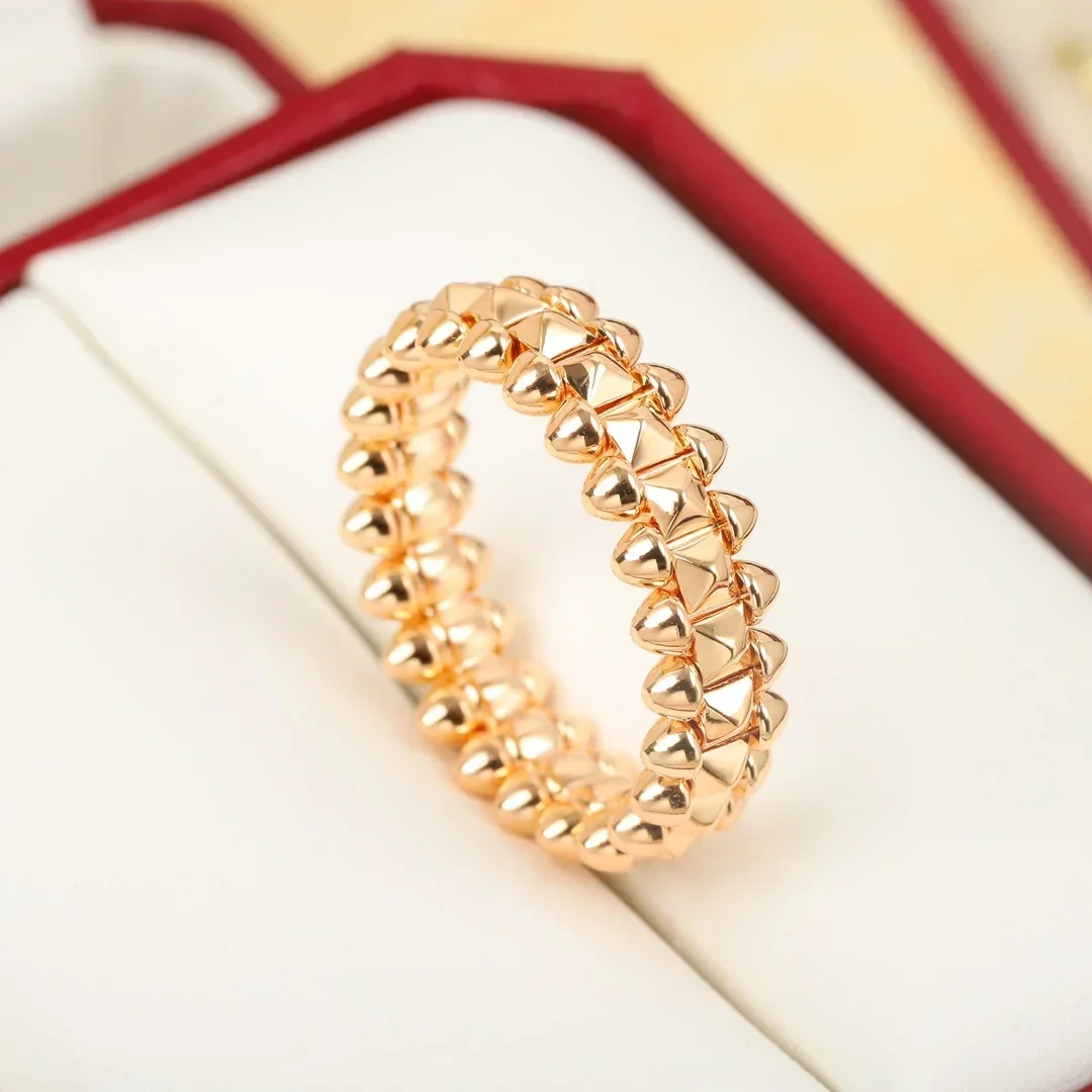 

Europe America Famous Brand Top Quality Luxury Jewelry Rivet Movable Rose Gold Ring Women Classic Ring Trend