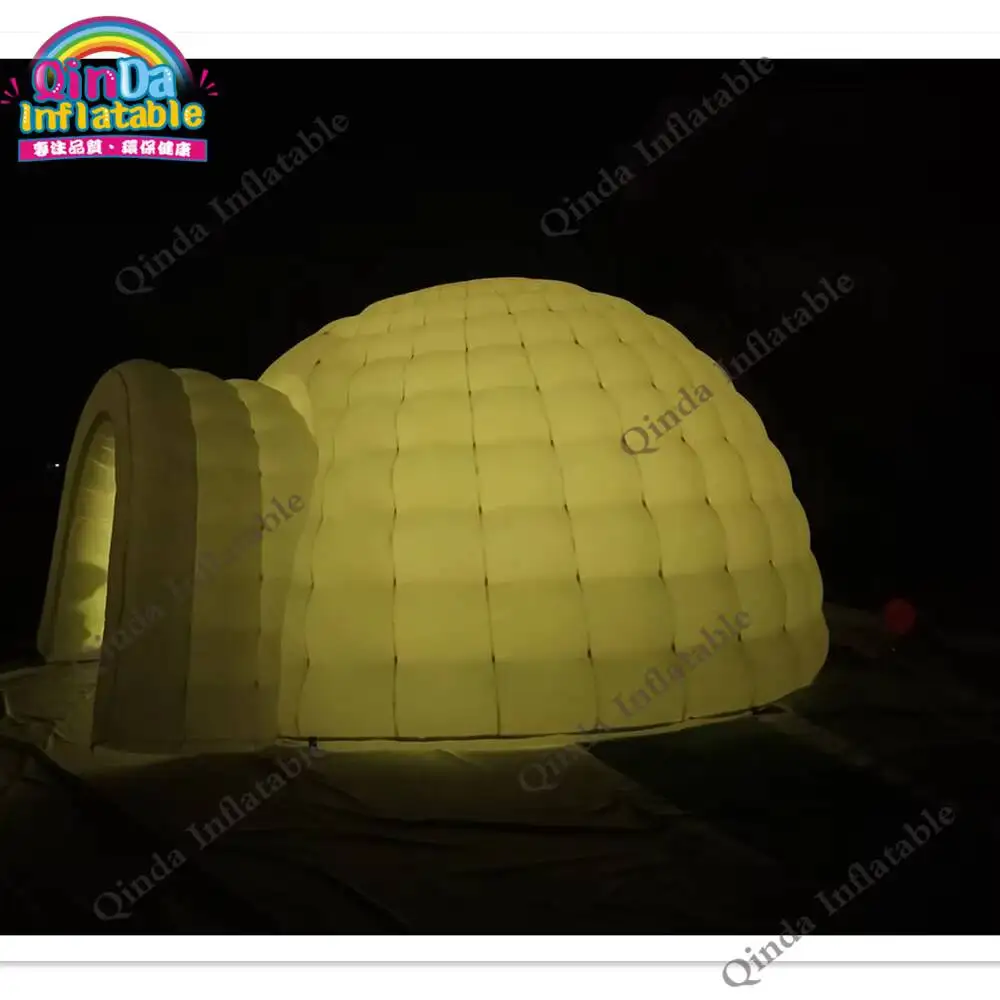 

Надувная светодиодная палатка-иглу диаметром 5 м для выставок, красочная надувная купольная палатка для вечеринок с воздуходувкой