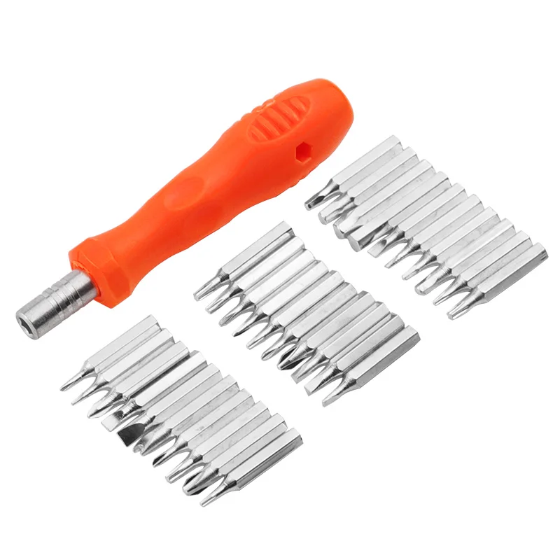 Jeu de tournevis magnétiques 31 en 1 avec poignée antidérapante, petits tournevis, Kit d'outils de réparation pour IPhone IPad ordinateur montre