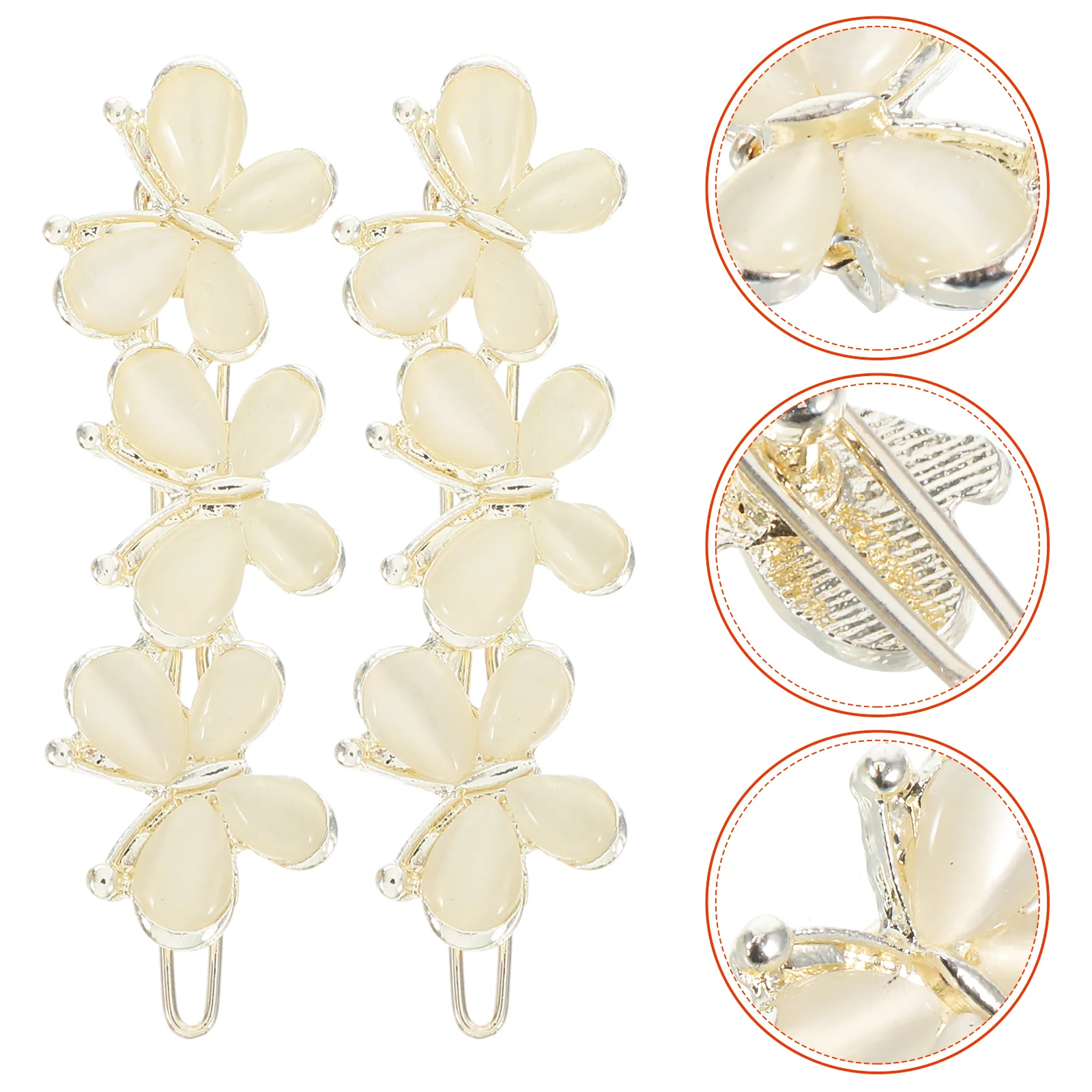 

2 Pcs Combs Hairpin Bridal Accessories for Women Metal Barrettes Pearl Alloy Bridesmaid