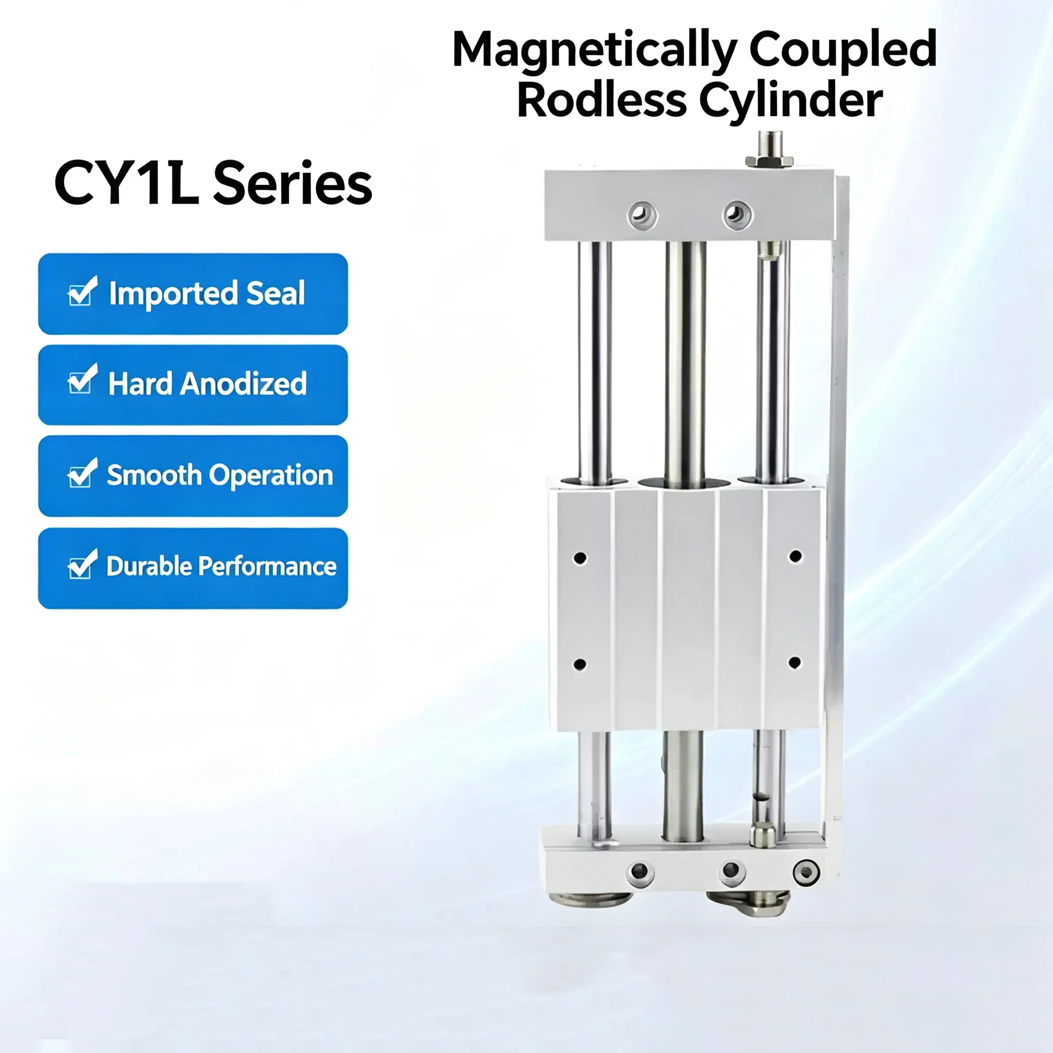 Bese Customized Rodless Air Pneumatic Cylinders CY1L Series with Guide Rail Magnetic Couple Piston for Precision Motion Control